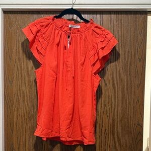 Women's Ruffled Orange Top